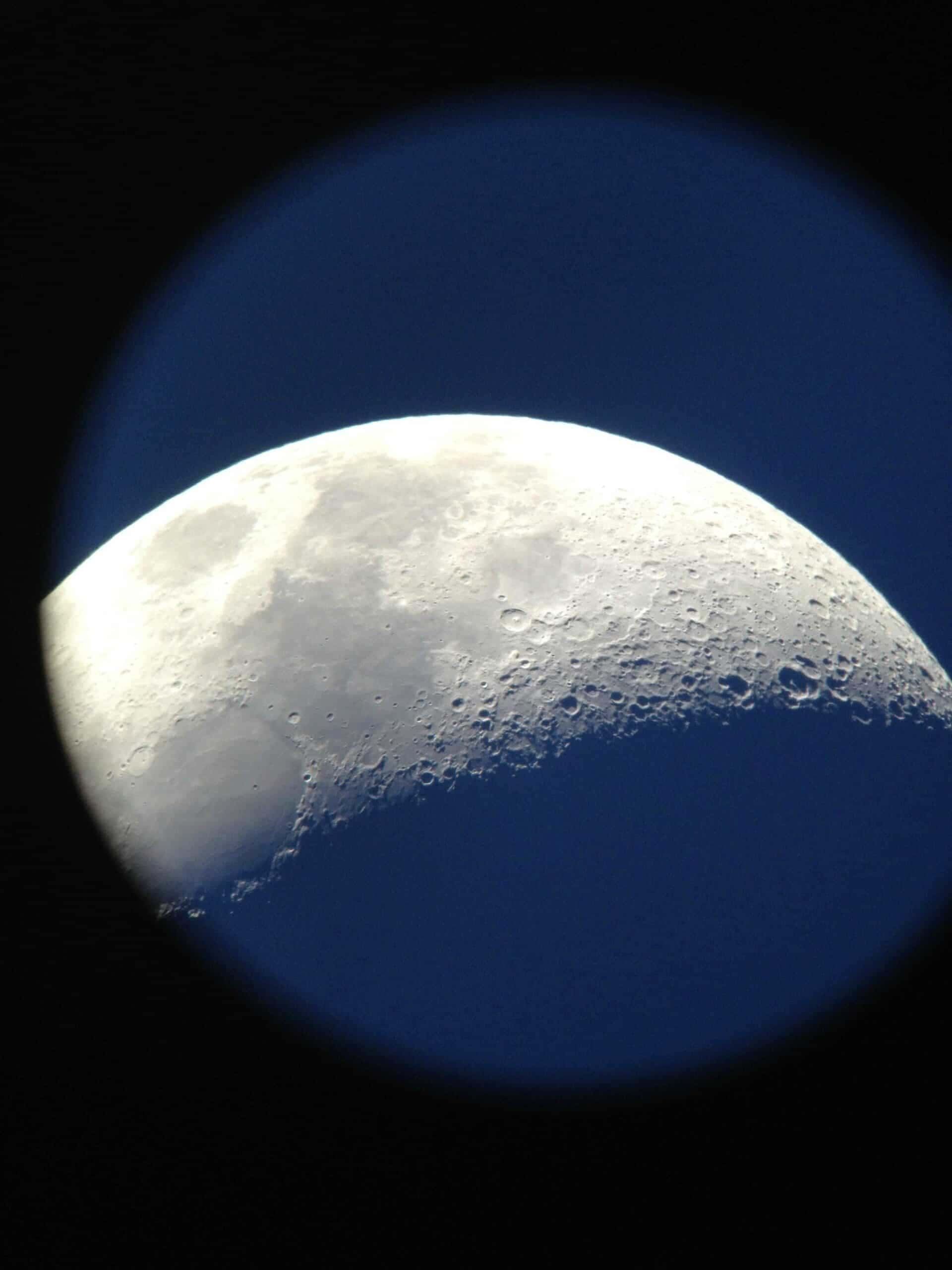 Full Moon Viewing Through A Telescope (2)