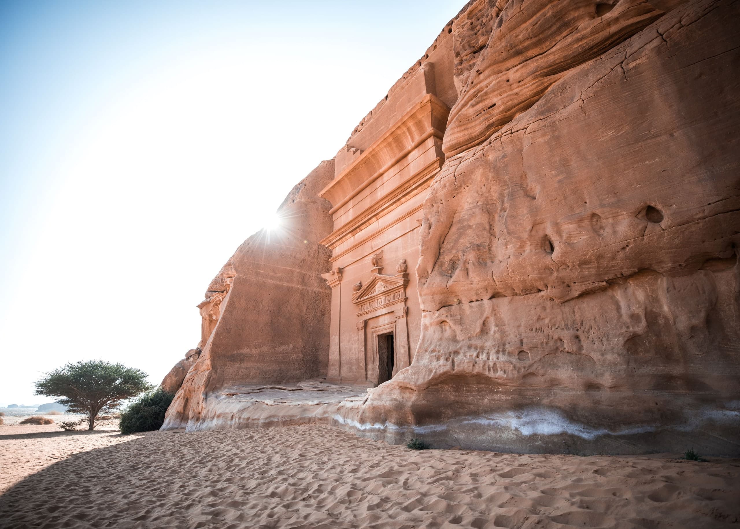 Students visiting the archaeological wonders of Madain Salih in AlUla